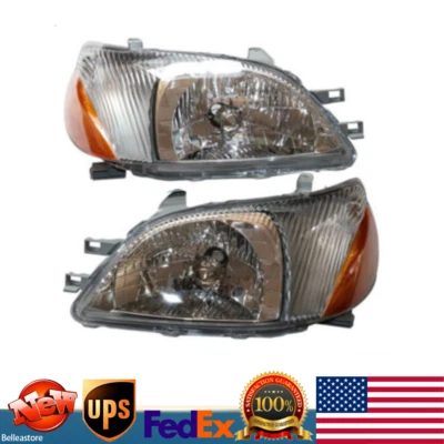 Headlight Set For 2000 2001 2002 Toyota Echo Left and Right Assembly Foto 1 de 4