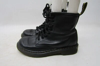 Botines Dr. Martens Juveniles Talla 1 Cuero Negro Con Cordones Cremallera 8 Ojos Foto 1 de 4