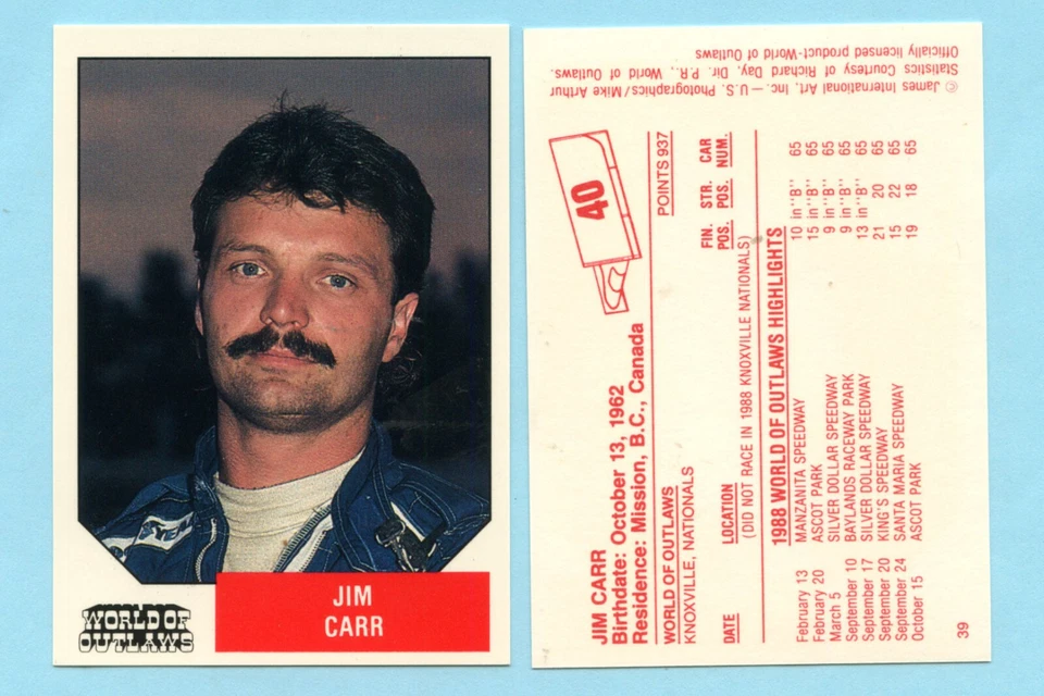 1988 World of Outlaws - Jim Carr - Image 1 of 1