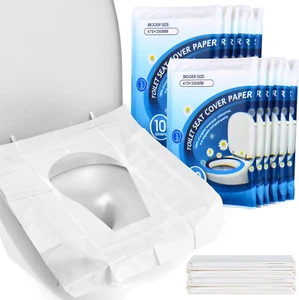 Disposable Toilet Seat Covers (110 Pack) - Biodegradable Travel Essential - Picture 1 of 12