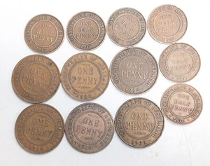Dozen Coins King George V AUSTRALIA Penny & Half Penny Coin Collection Lot (Z178 - Imagen 1 de 2