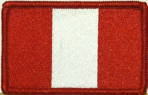 PERU Flag Iron-On Tactical Morale Travel Patch Peruvian Red Border #02 - Picture 1 of 1