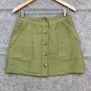 Finders Keepers Skirt Womens M Medium Green A-Line Pockets Mini 41512 - Picture 1 of 9