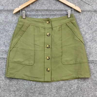 Finders Keepers Skirt Womens M Medium Green A-Line Pockets Mini 41512 - Image 1 of 4