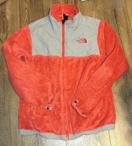 The North Face Girl's Denali Fleece Jacket Gray Pink Large 14/16 - Picture 1 of 5
