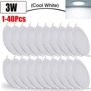 3Inch 3W LED Ceiling Lights Ultra-Thin Recessed Retrofits Kit 6000K Daylight - Picture 1 of 14