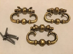 3er SET! VINTAGE MESSING SCHUBLADENGRIFFE FALLENDER GRIFF P3583 1 5/16" C BIS C - Bild 1 von 12