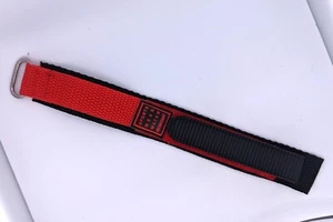 Woven Nylon Watch Strap Sport Band Red One-Piece 18mm Width Water Resistant - Picture 1 of 1