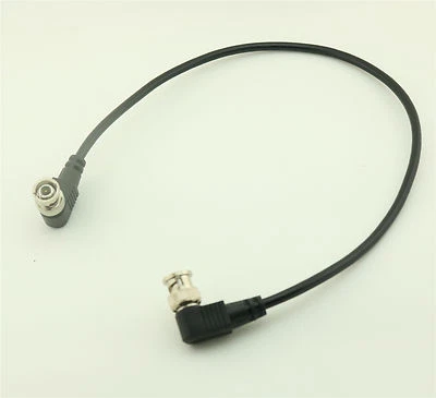 1Pc BNC Male to BNC Male 75ohm Right Angle Coaxial Cable for CCTV Cameras 1.5ft - Image 1 of 4