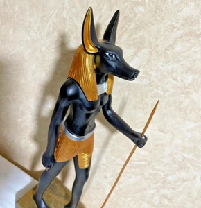Statua fatta a mano oro * nero - 13 pollici - Ebros Anubis dio egizio aldilà - pietra - Foto 1 di 14