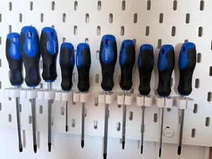 2x Halterung für 5 Schraubendreher / Schraubenzieher Ikea Skadis weiß Click - Picture 1 of 9