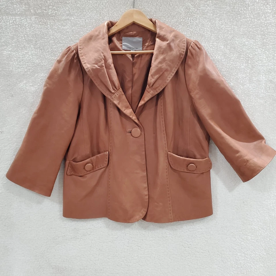 Chaqueta de cuero Classiques Entier XL otoño sidra naranja abotonada para mujer  Foto 1 de 4