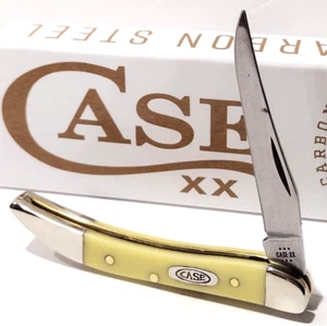 W.R. Case XX USA Texas Toothpick Smooth Yellow Delrin Carbon Steel Pocket Knife - Picture 1 of 7