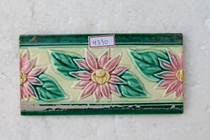 Japan antique art nouveau vintage majolica border tile c1900 Decorative NH4390 - Picture 1 of 11