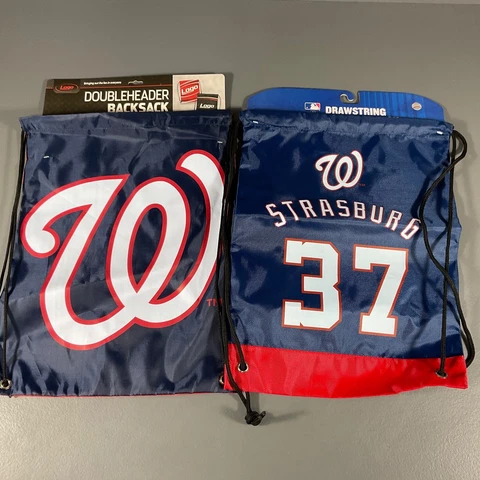 Washington Nationals MLB Ultimate Fan Gift Lot Drawstring Backpack Bag, Backsack Cover