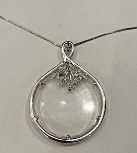 Vintage Floral Styled Magnifying Glass Pendant Necklace - Bild 1 von 3