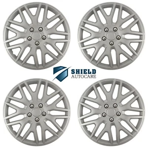 Wheel Trims 15" Hub Caps Dakar NC Plastic Covers Set of 4 Silver Fit R15 - Picture 1 of 3