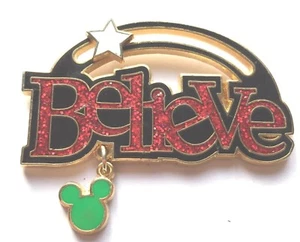 Disney Pin Badge Believe (Dangle/Slider/Sparkle) - Picture 1 of 1
