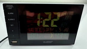 La Crosse Technology Multi-Color Alarm Clock w/ USB Charging Port Model: C87207 - Picture 1 of 8