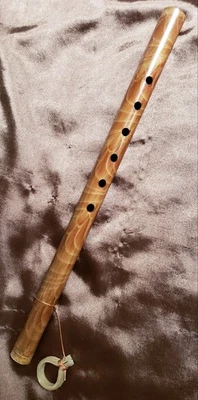 FLUTE (BALINESE) Instrument, Handmade, Bamboo WOOD, 16"., Bali - Image 1 of 3