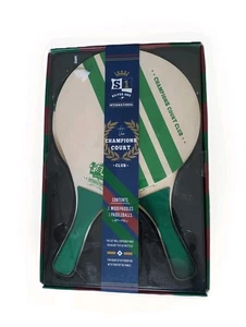 Champions Court Club Holzpaddel mit 2 Paddelbällen - grüne Schläger - NEU - Bild 1 von 2