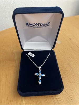 Collar Montana Platero Baqueta CZCross Occidental Religioso Cristiano Foto 1 de 4