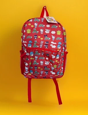 Hello Kitty & Friends Rainbow Collage 16" Backpack Red Adjustable Pockets Zipper - Изображение 1 из 4