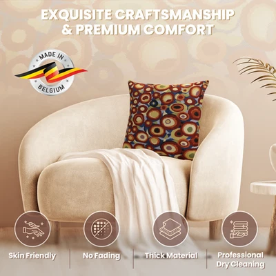 Cushion Cover - Klimt, Circles - Tapestry Throw Pillow 16x16 in New - Image 1 of 4