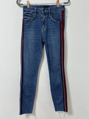 Pantalones de mezclilla ajustados MOTHER The Looker deshilachados al tobillo en Keepin Love Alive Racer talla 27 Foto 1 de 4