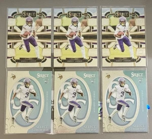 6x CARD LOT JORDAN ADDISON RC 2023 PANINI SELECT CONCOURSE CERTIFIED VIKINGS - Picture 1 of 3