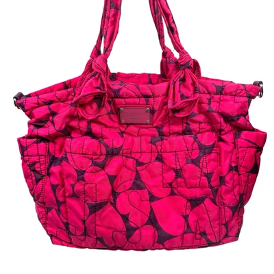 Bolso de Mano MARC BY MARC JACOBS Nylon Rosa Patrón de Corazón Bolso de Hombro Cartera Foto 1 de 4