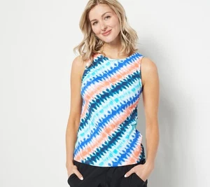 Lands' End High Neck UPF 50 Top Tankini Bias Tie Dye 6 New - Picture 1 of 1