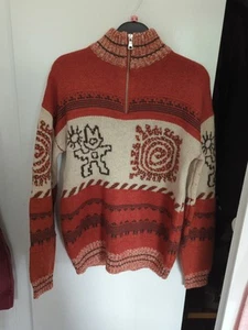Urban Outfitters Wool Blend Aztec Style Geometric Pattern 1/4 Zip Jumper XXS - Picture 1 of 7