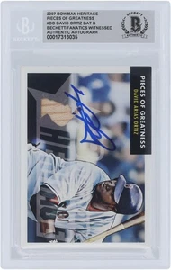 David Ortiz Red Sox Signed 2007 Bowman Heritage Pieces of Greatness BAS Card - Picture 1 of 4