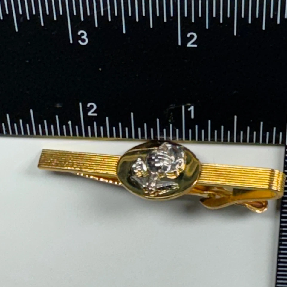 Clip de corbata vintage de marines tono dorado emblema de perfil elevado Foto 1 de 4