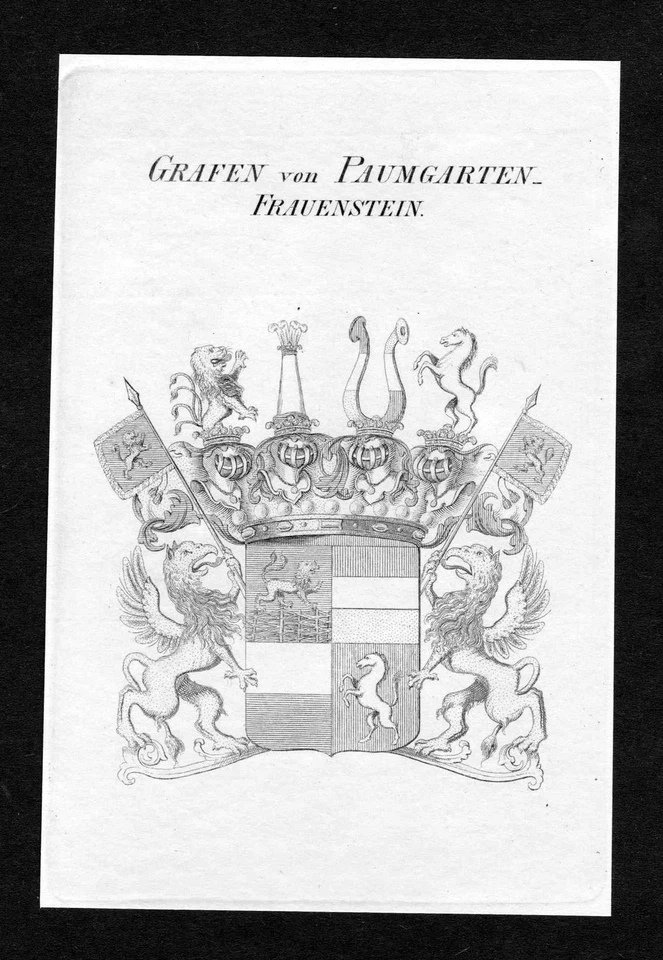 ca.1820 Paumgarten-Frauenstein Wappen Adel coat of arms Kupferstich antique - Bild 1 von 1