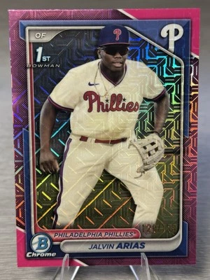 🔥JALVON ARIAS 2024 Bowman Chrome 1st Fuschia Mojo Refractor /199 #PHILLIES!!!🔥 - Image 1 of 2