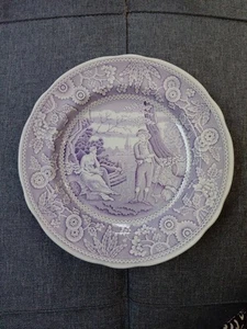 Spode Georgian Series PURPLE LAVENDER LILAC Salad Plate "WOODMAN" - Picture 1 of 2