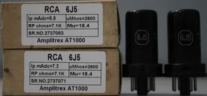 6J5 Make RCA 2Pcs New in Gvt Box 100% Tested on Amplitrex At1000 - Picture 1 of 7