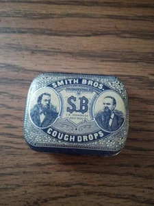 Vintage SMITH BROS COUGH DROPS Advertising Tin - Picture 1 of 4