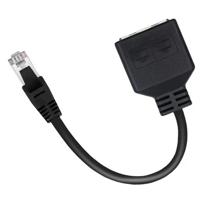 Cavo sdoppiatore Ethernet RJ45, adattatore di rete Cavo adattatore sdoppiatore - Immagine 1 di 4