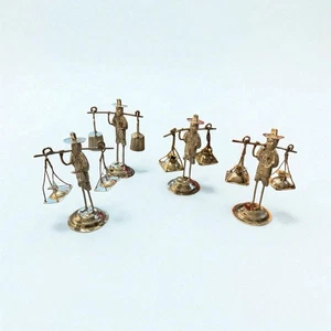 JUEGO DE 4 TARJETEROS CHINOS PLATEADOS hechos en Hong Kong - Imagen 1 de 2