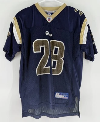 Camiseta De Colección St. Louis Rams #28 Faulk NFL Camiseta Reebok Azul Camiseta de Fútbol Juvenil Talla L Foto 1 de 4