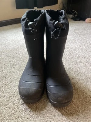 Kamik Niños Botas Negras Lluvia/Nieve Goma Talla 3 Cierre con Cordón Foto 1 de 4