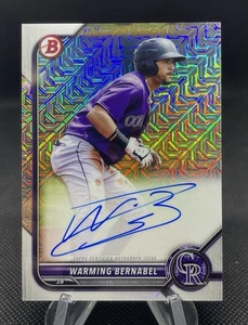 2022 Bowman Mega Box Chrome Mojo Refractor Warming Bernabel 1st Year Auto - Bild 1 von 6