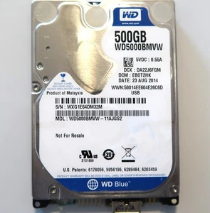 Western Digital WD5000BMVW-11AJGS2 (WXG1) EB0T2HK Malaysia 500gb USB AUG/2014 - Picture 1 of 1