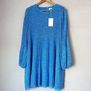 Aritzia Wilfred Damen Daydreamer Minikleid blau Frühling transparent Blumen Large NEU - Bild 1 von 8
