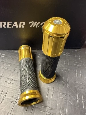 Motorcycle Gy6 7/8 Handlebar Grips Alum Cover Rubber Nonslip Chuma Tank Gold - Image 1 of 3