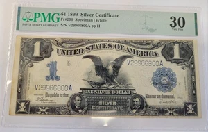 1899 1$ Silver Certificate. Black Eagle. LG Note. VF30 PMG. - Picture 1 of 2