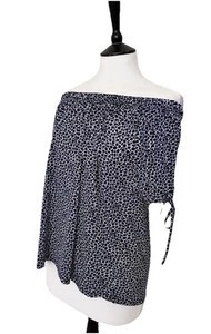 MARMOR .. Atemberaubendes marineblaues & weißes Kurzarm-Bardot-Top Gr. XS - Bild 1 von 5